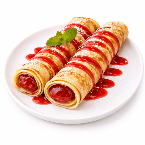 Clătite cu gem de căpșuni